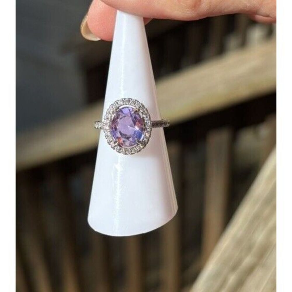 Bomb Party Ring‎ RBP2947 Light Amethyst On Rhodium Plating Sz 6